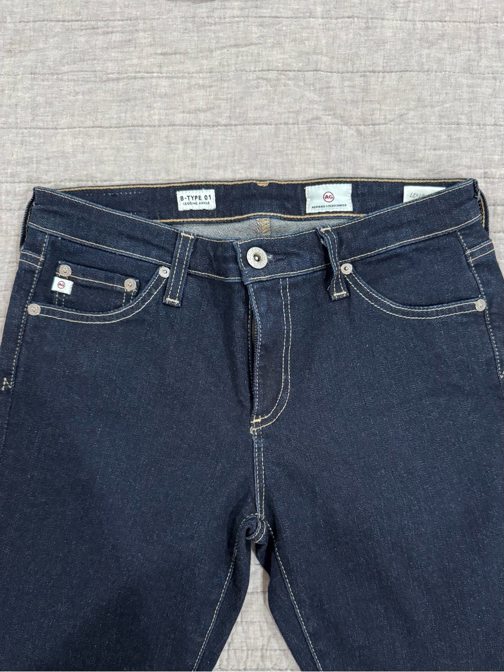 Ag Adriano Goldschmied B-Type 01 Legging Ankle Dark Blue Denim Jeans Sz 27 NWOT